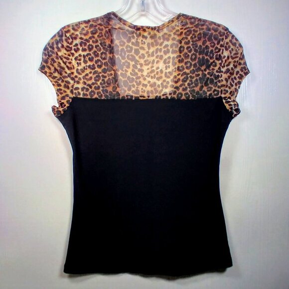 Vintage Suzie animal print cap sleeve top Size: Small - Picture 1 of 16